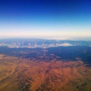 The Grand Canyon from the air.